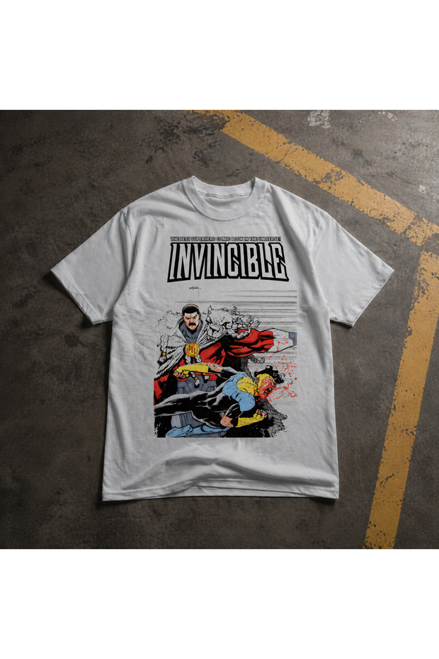 تي شيرت Invincible Comic Emperor Thragg X Invincible مطبوع بمقاس كبير