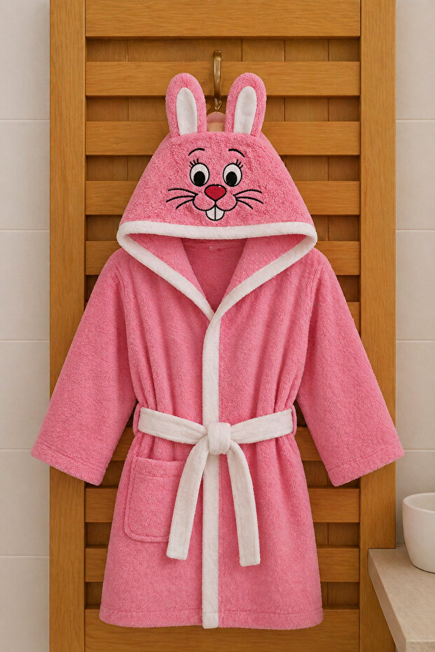 Kielly Cotton Hooded Patterned Children's Bathrobe