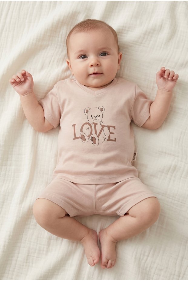 100% Cotton 2-Piece Shorts and T-Shirt Baby Set