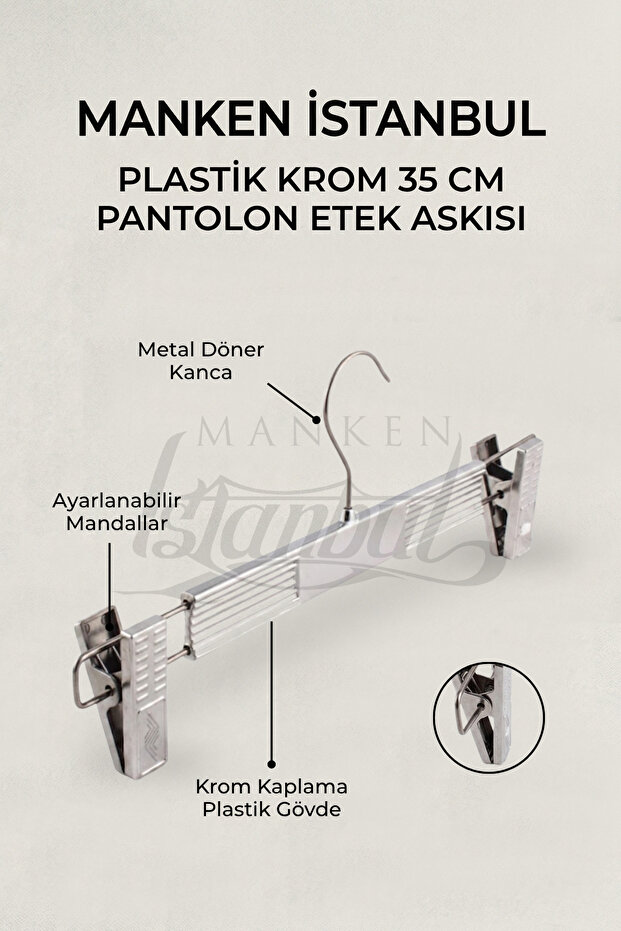 5 Pieces Plastic Chrome Plated Trouser Hanger Skirt Hanger Clothes Hanger