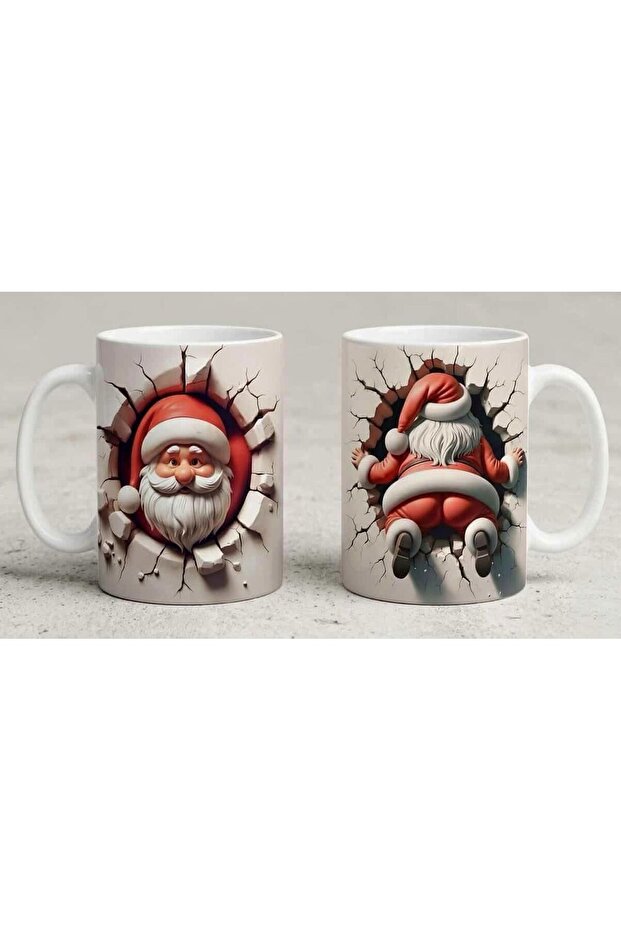 Funny Santa Claus 3D Design Mug – Different Look on the Front & Back