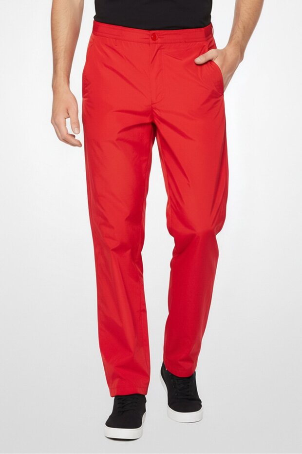 Men Regular Fit Brand Logo Track Pants, Red