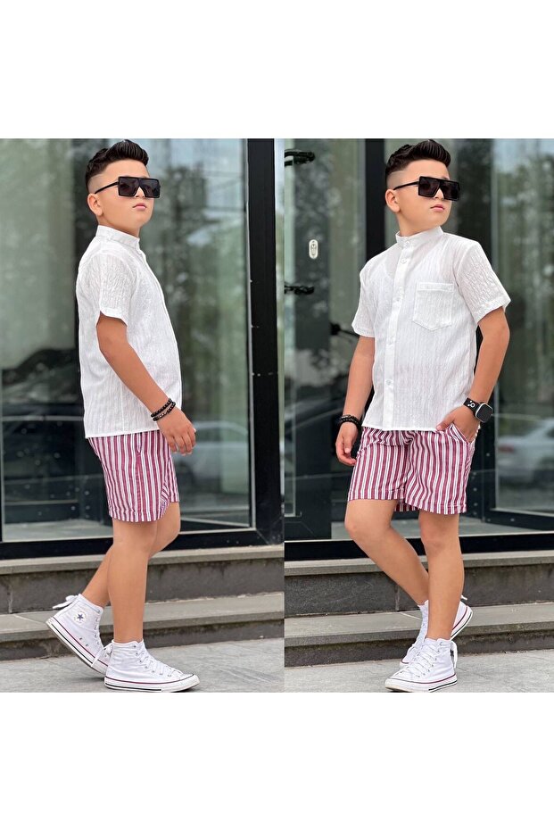 Linen Shirt and Shorts Summer Men's Set