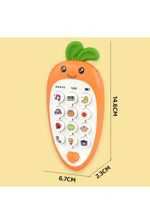orange Baby Phone Toy Music Sound Telephone Sleeping Toys With Teether Simulation Phone Kids Infant