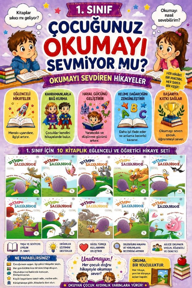 1 .Sınıf Okumayı Sevdiren 10 lu Hikaye Seti - 2 (16 sayfa)