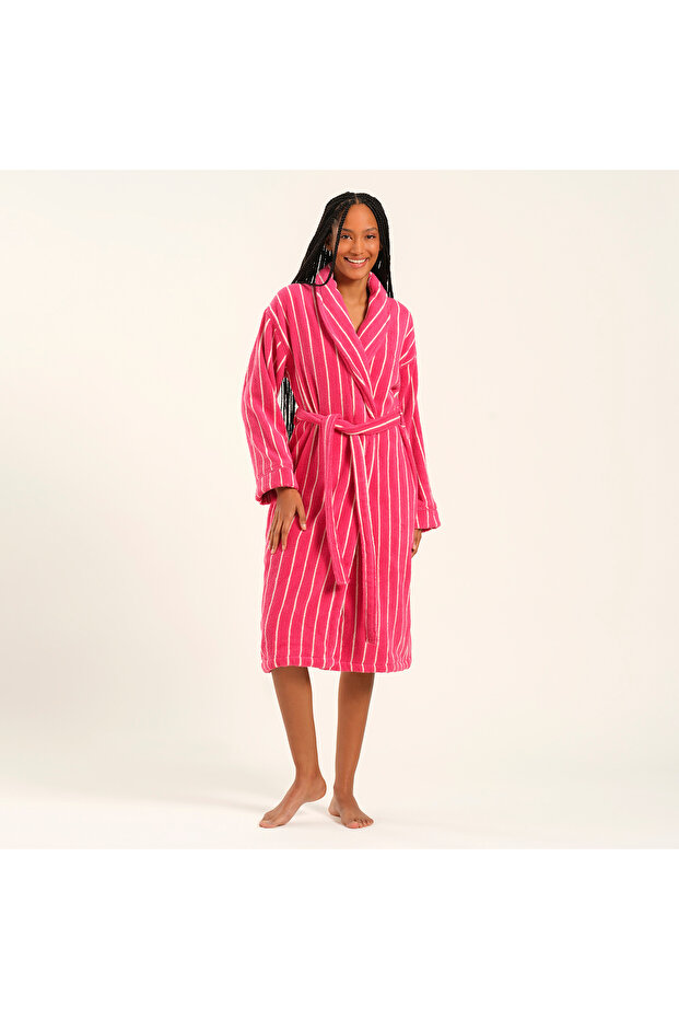 Solid Fuchsia Bathrobe - 2