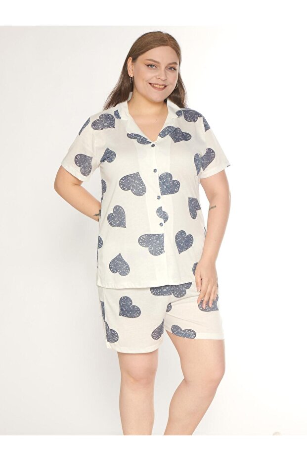 Boydan Buttoned Battal Shorts Set B760-12