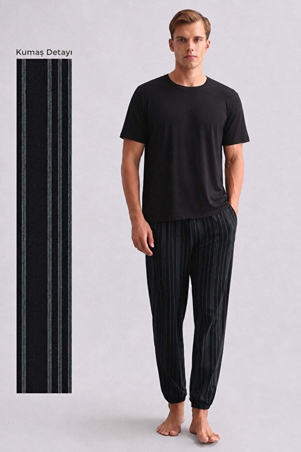 Egyptian Men's Bamboo Jogger Pants Black