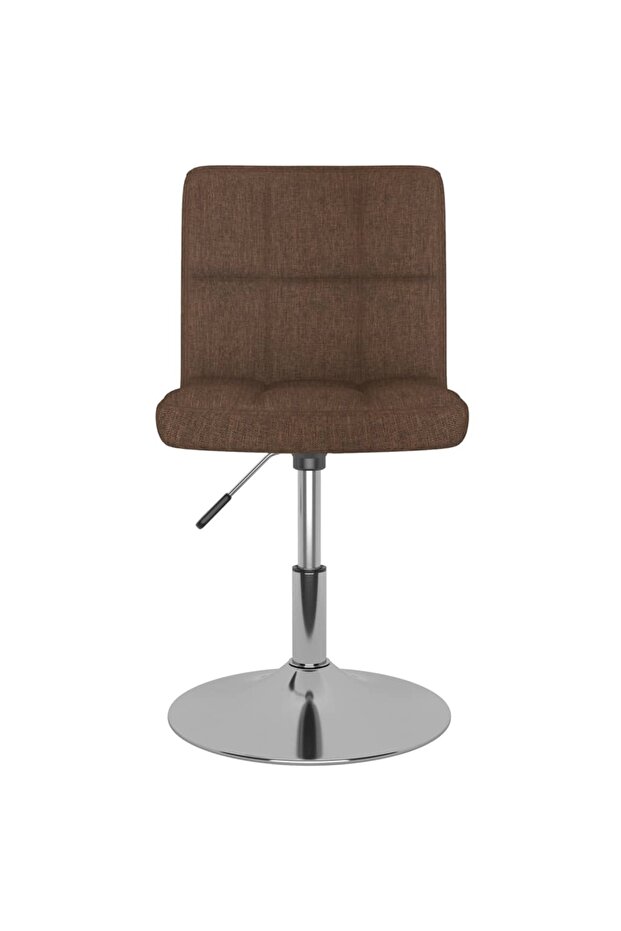 Scaun de bar pivotant, maro, material textil - 3