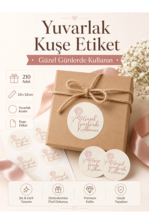 Bird Sticker in Beautiful Days - Round Cut - White Flowers (3.8X3.8Cm)