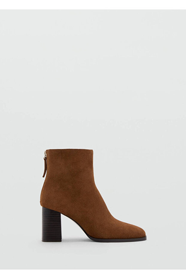 Block Heel Suede Ankle Boots - 3