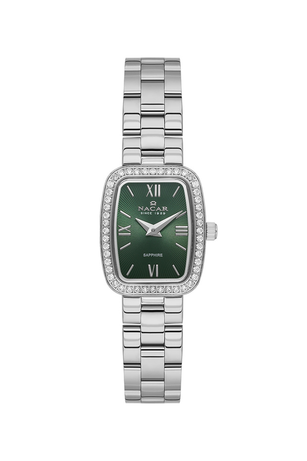 Sapphire Glass Silver - Green Women's Watch Nc08-29420739-Anms