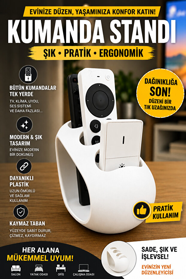Remote Control Stand, 3-Slot Plastic Controller Holder
