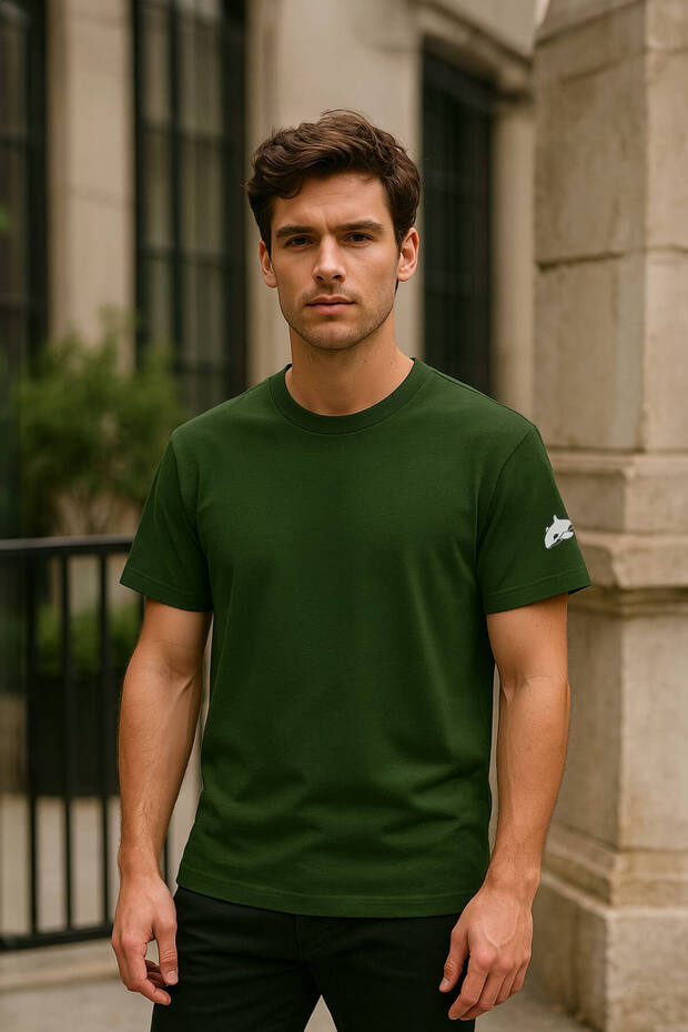 Men's Crew Neck Basic Plain Short T-Shirt - 1