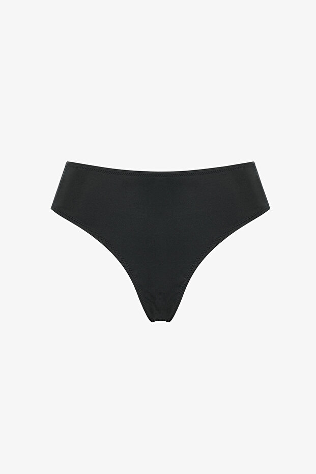 Schwarzer Bikini-Unterteil mit Überzug - 5