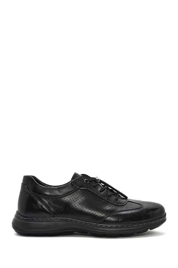Men's Black Lace-Up Leather Casual Shoes 25Sfd 694718