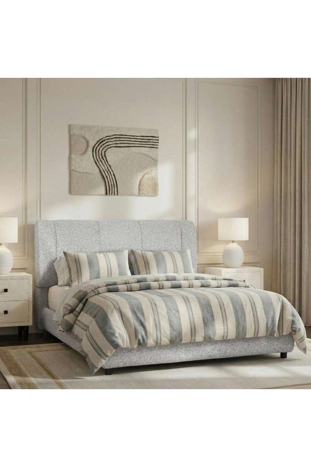 Restla Queen Bed 160x200 Cm With Usb Port - Grey