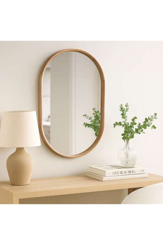 Errapel Oval Wall Mirror 60x90cm - Natural