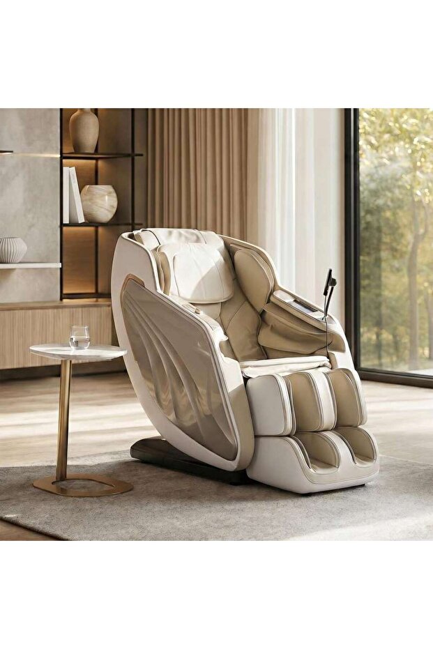 Elysium Massage Chair With 3d Massage Mechanism And In-built Bluetooth Speaker & Back Healing- Beige