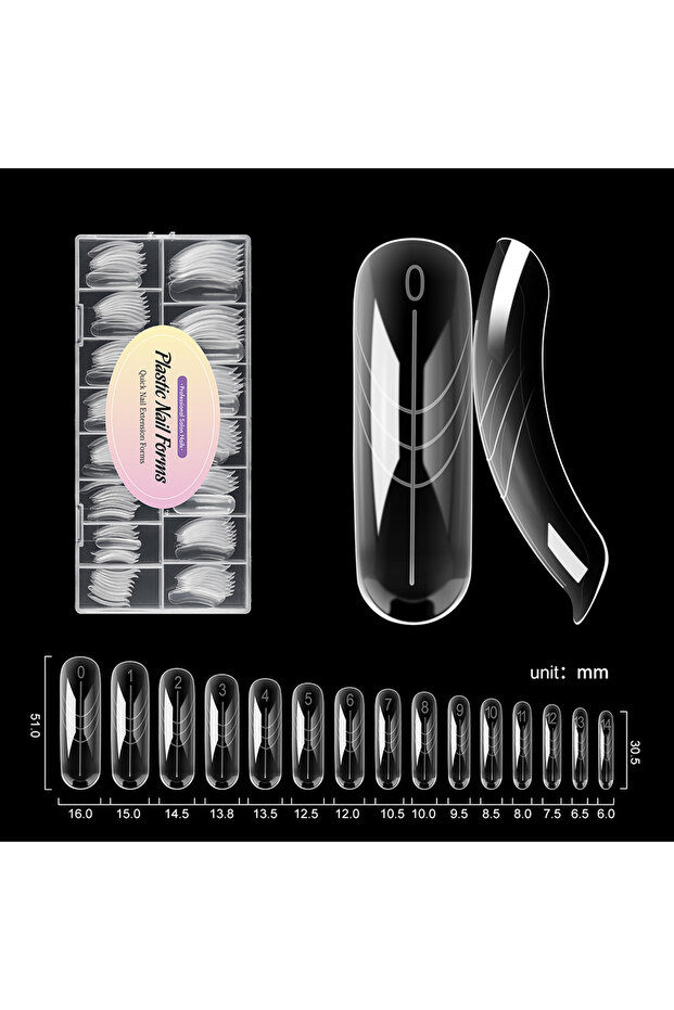 X-150pcs-box TP 150Pcs/box Nail Dual Forms Acrylic Poly Nail Gel UV Quick Building Templates 15 Sizes Re