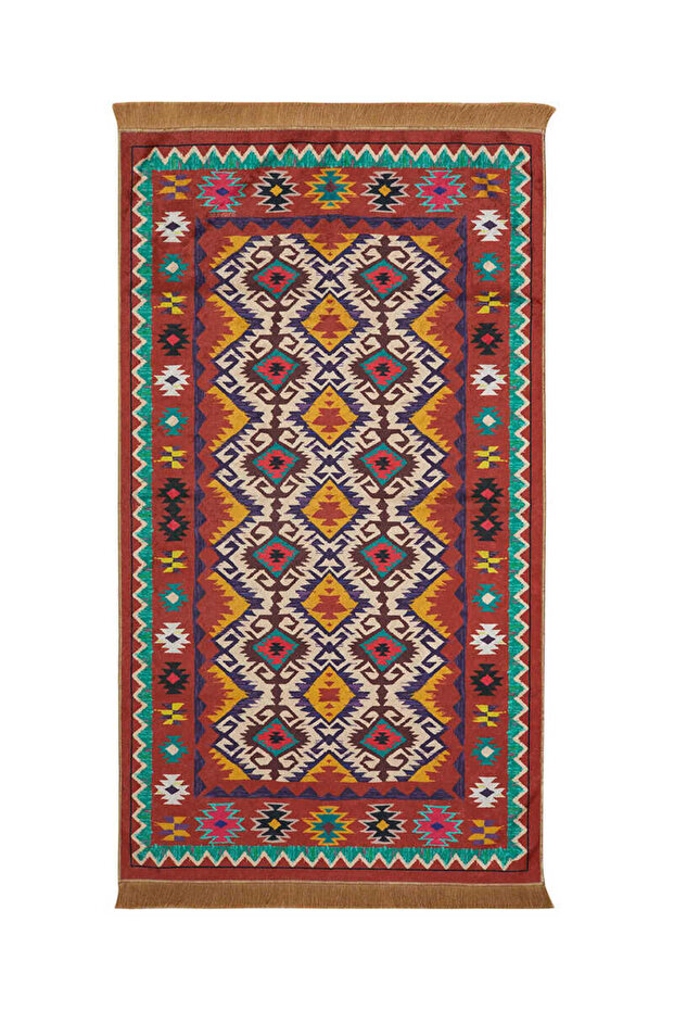 سجادة صلاة مخملية حمراء