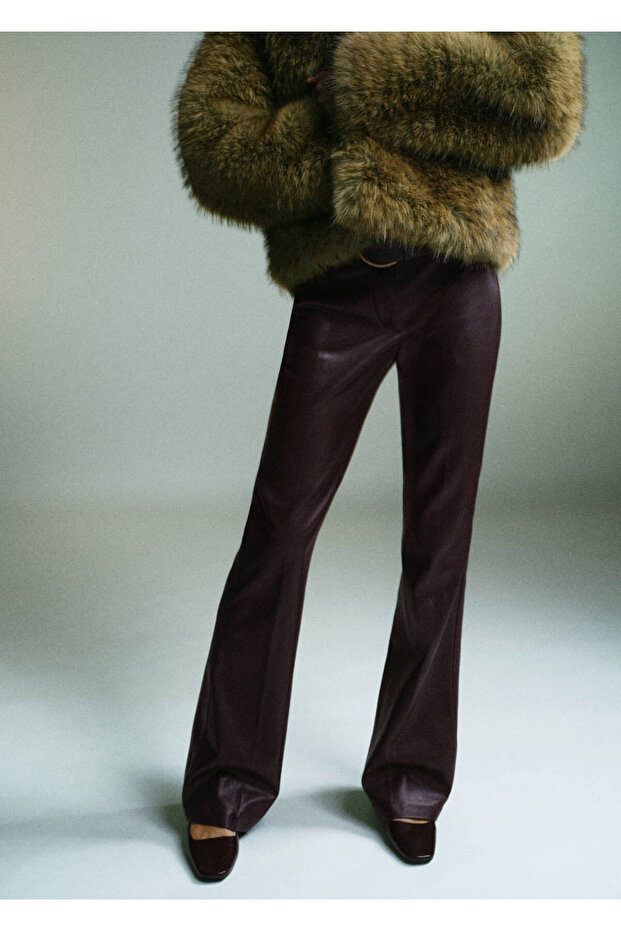 Leather Look Flare Pants