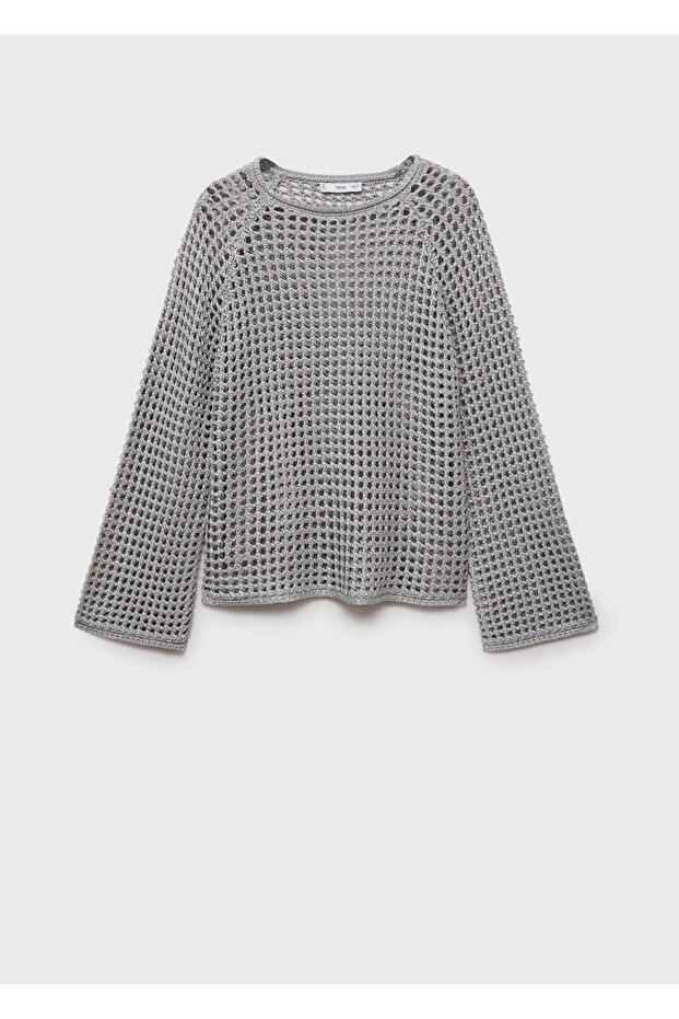 Pulover croșetat cu mâneci lungi - 3