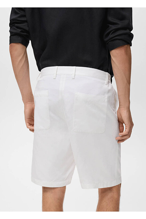 Bermudashorts aus Leinenmischung mit elastischem Bund - 8