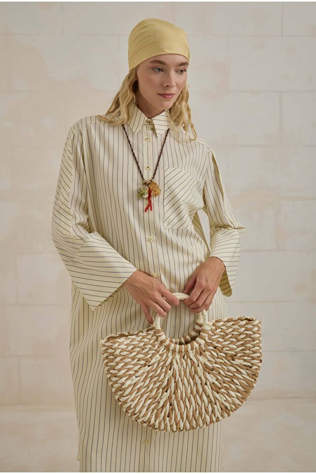Wicker Basket Bag Camel - 3