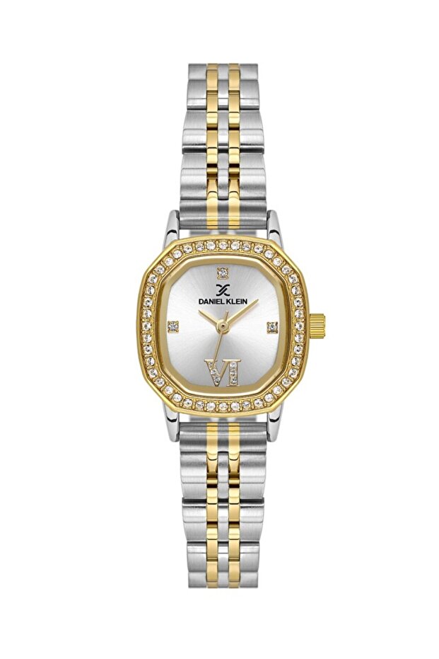 Dk.3.10061-3 Stoned Design Steel Plated 3 Atm Water Resistant Metallic-Gold Color Women's