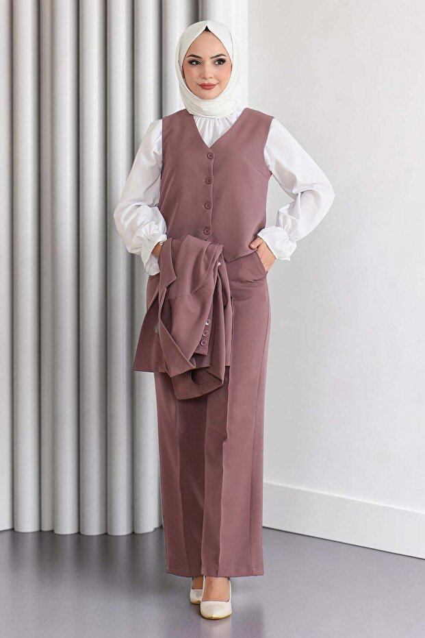 Vest Three-Piece Suit Dusty Rose 19222
