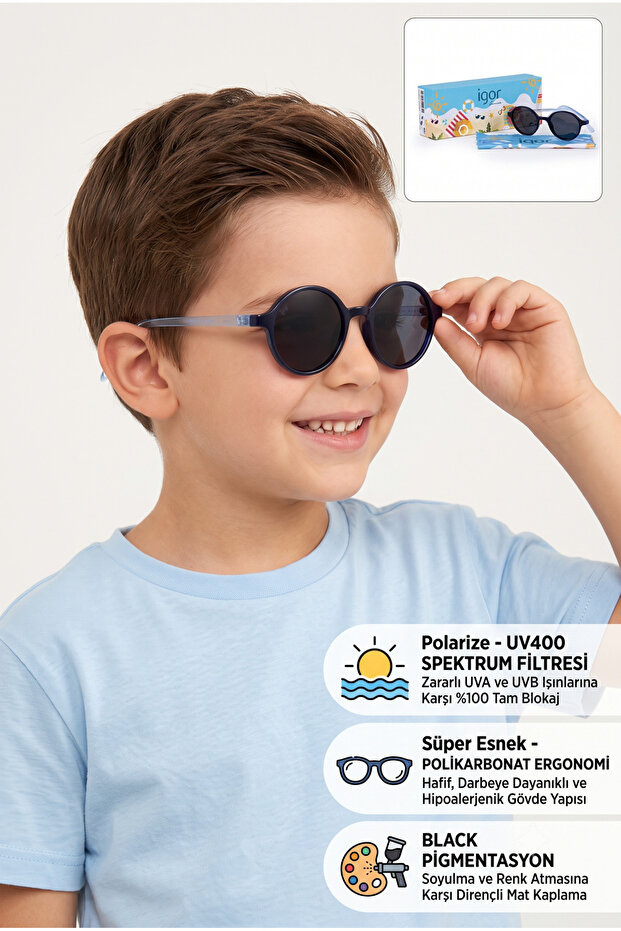 Igor Uv Protected Polarized Tedy Sunglasses - Blue Std - 1