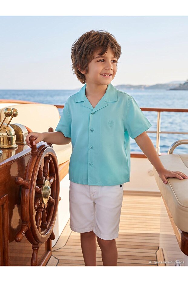 Basic Holiday Collar Shirt for 2-5 Years Old - Green