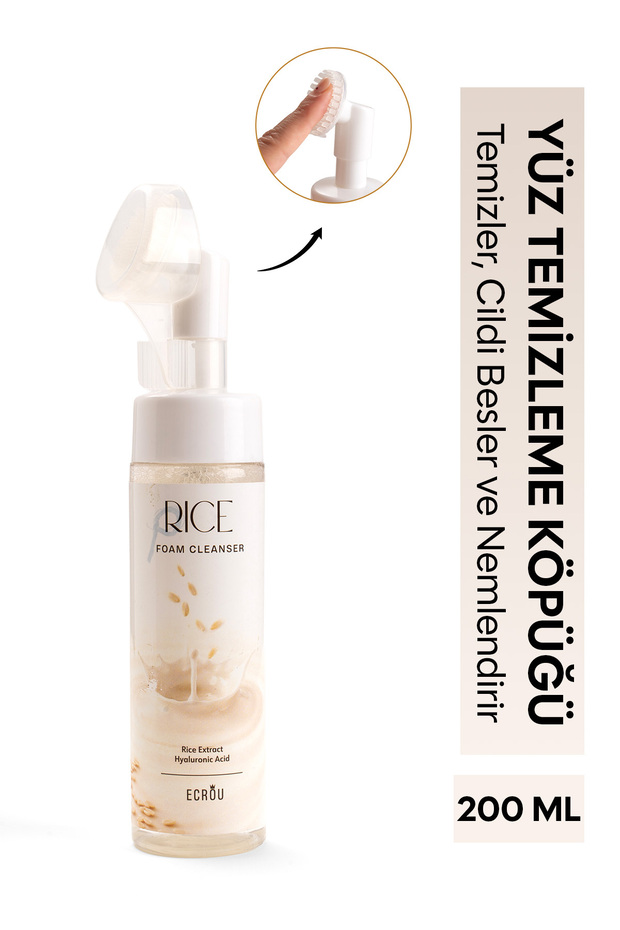 Rice Extract Skin Care and Facial Cleansing Foam with Brush 200ml