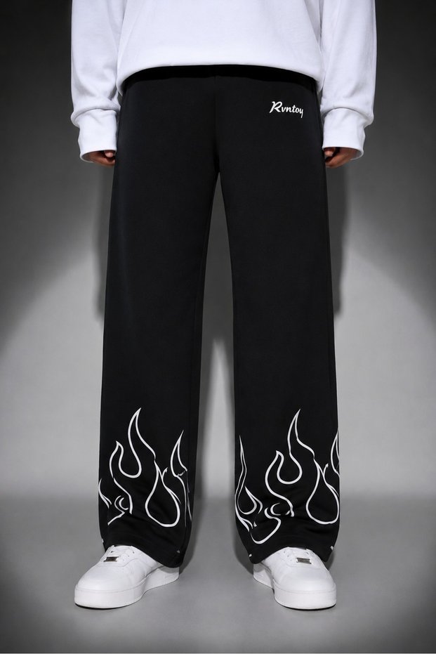 Men's Wide Leg 100% Cotton Trousers Modern Street Fashion