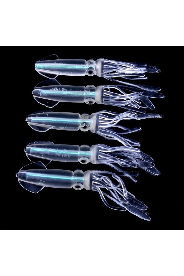 Clear 5pcs/set Bionic Squid Bait Artificial Sea Fishing Lure Outdoor Fishing Accessories
