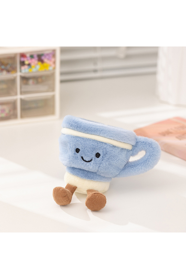 9cm tea cup xwd see choose option Cartoon Fun Hot Sell Cookie Plush Doll Pentant Cake Baguette Cinna