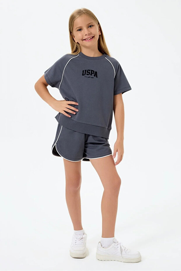 4-15 Years Licensed Us Polo Assn Girls' Set-Anthracite