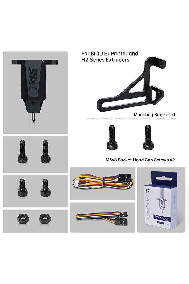 مع حامل H2 B1، مستشعر التسوية التلقائية BIGTREETECH MicroProbe V2، مستشعر اللمس ثلاثي الأبعاد لطابعات Ender 3 وVoron