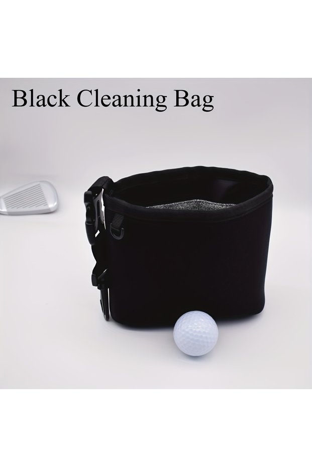 black Golf Club Cleaning Bag Wear Resist Equipment Cleaning Pouch Golf Ball Organizer Pocket Golf Cl