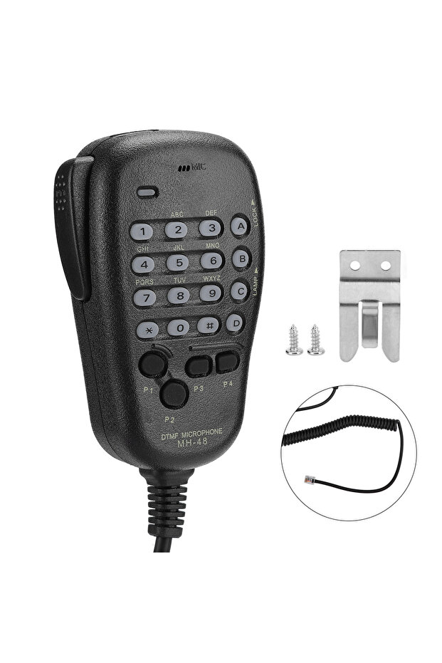 ميكروفون يدوي أسود MH-48 DTMF 6PIN، معدات ميكروفون محمولة باليد C