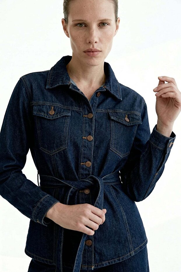 Belt Detailed Jacket-Pants Set