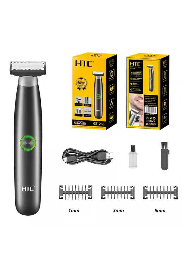 Men-GT-288 HTC Men's Electric Groin Hair Trimmer Pubic Hair Trimmer Body Grooming Clipper for Men Bi