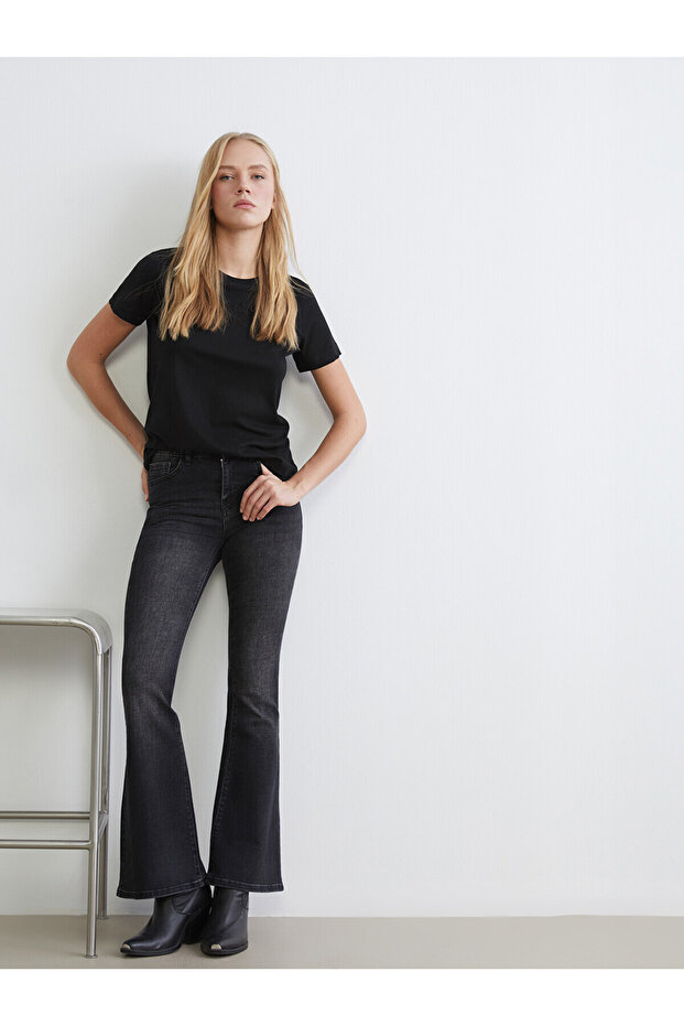 Lcw Jeans Black Flare Women's Jean Pants