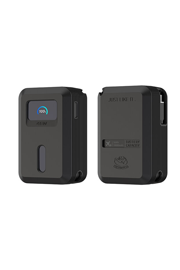 black Shockproof Silicone Case for Anker Nano Power Bank (10,000mAh 45W) A1638 Protective Cover with