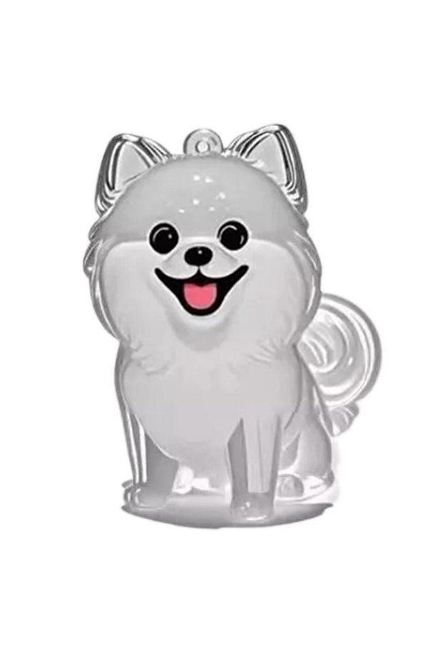 G Clear Pet Hair Keychain Cute Dog Fur Keepsake Holder Creative Transparent Pet Hair Memorial Colle.