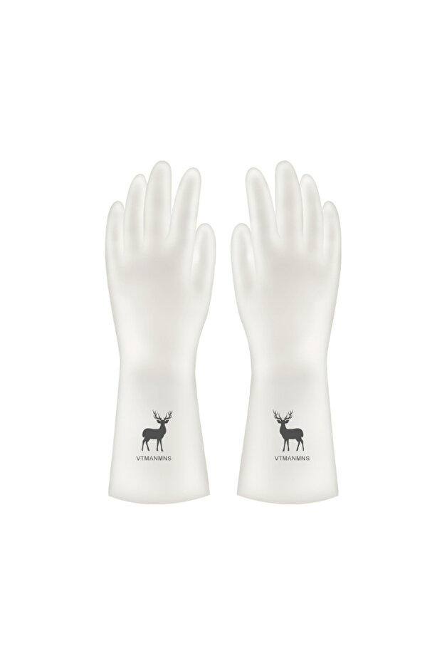 S fawn Multi-Purpose Rubber Gloves - Thick & Waterproof for Dishwashing, Housework Kitchen Cleaning,
