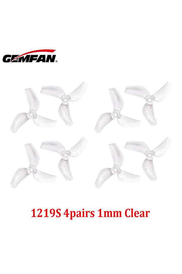 1mm Clear 4Pairs Gemfan 1219S 31mm 3-Blade PC Propeller 1mm For Micro TinyWhoop FPV Racing Freestyle