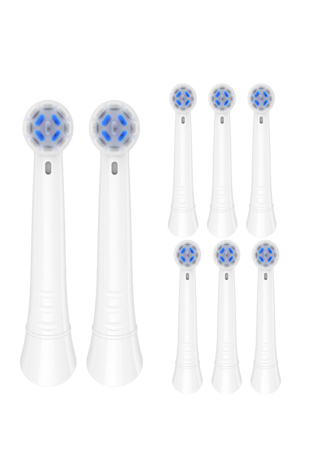 White-8pcs Toothbrush Replacement Heads Compatible with Oral B IO 10 9 8 7 6 5 4 3 Series Electric T