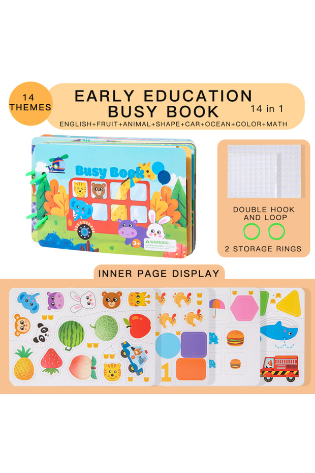 Light Grey 1pc Enlightenment Busy Book Paper Pasting Book Operation Board Baby Learning Children's Q